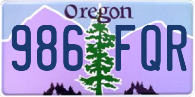 OR license plate 986FQR