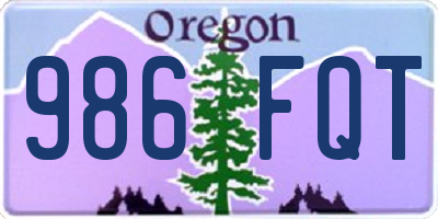 OR license plate 986FQT