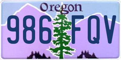OR license plate 986FQV