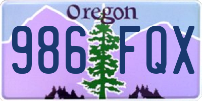 OR license plate 986FQX