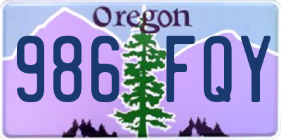 OR license plate 986FQY