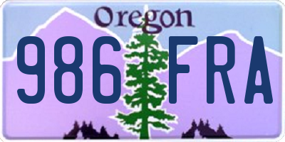 OR license plate 986FRA