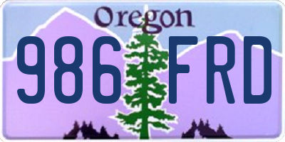 OR license plate 986FRD