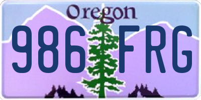 OR license plate 986FRG