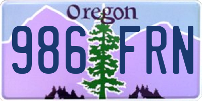 OR license plate 986FRN