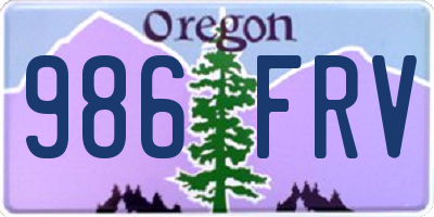 OR license plate 986FRV
