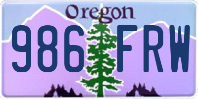 OR license plate 986FRW