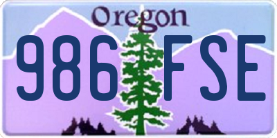 OR license plate 986FSE