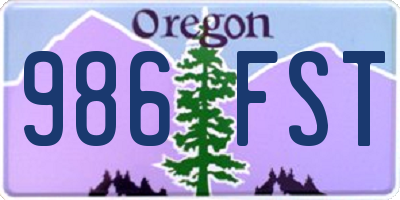 OR license plate 986FST