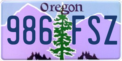 OR license plate 986FSZ