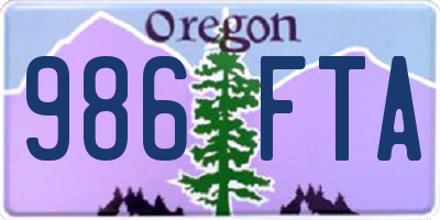 OR license plate 986FTA