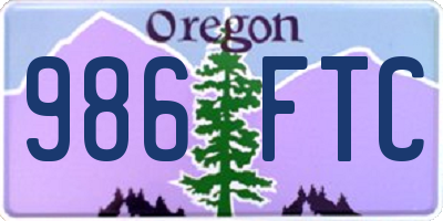 OR license plate 986FTC