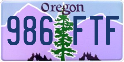 OR license plate 986FTF