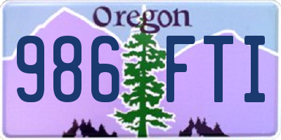 OR license plate 986FTI