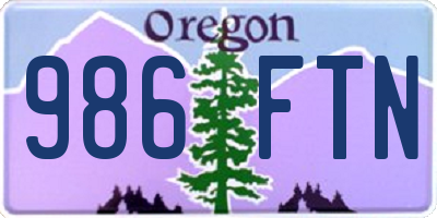 OR license plate 986FTN