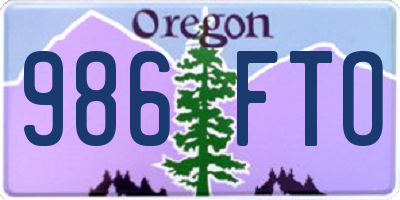 OR license plate 986FTO