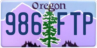 OR license plate 986FTP