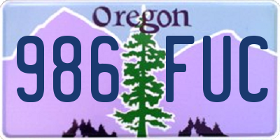 OR license plate 986FUC