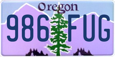 OR license plate 986FUG