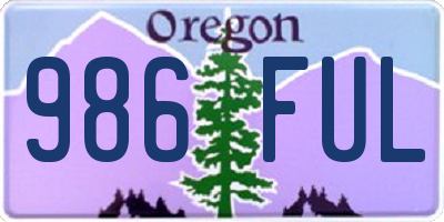 OR license plate 986FUL
