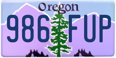 OR license plate 986FUP