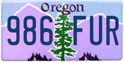 OR license plate 986FUR