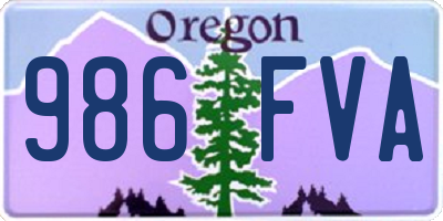 OR license plate 986FVA