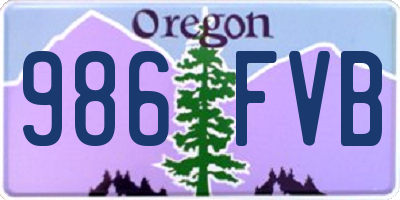 OR license plate 986FVB