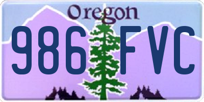OR license plate 986FVC
