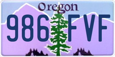 OR license plate 986FVF