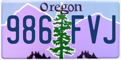 OR license plate 986FVJ