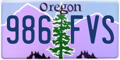 OR license plate 986FVS