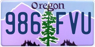 OR license plate 986FVU