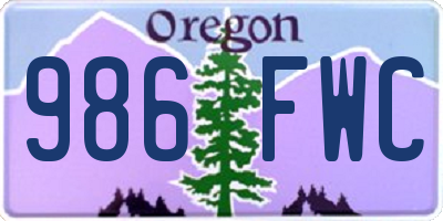 OR license plate 986FWC