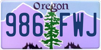 OR license plate 986FWJ