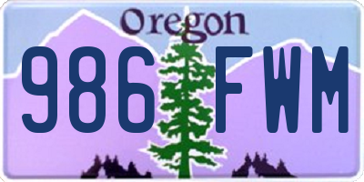 OR license plate 986FWM