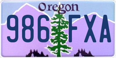 OR license plate 986FXA