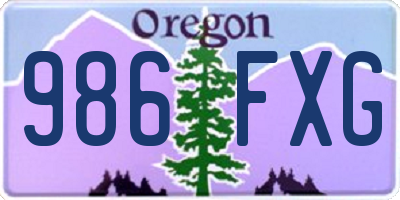 OR license plate 986FXG