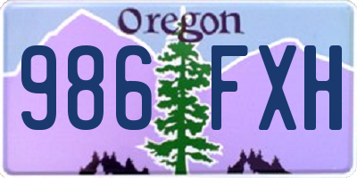 OR license plate 986FXH