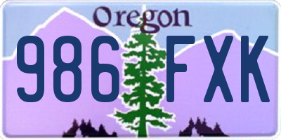 OR license plate 986FXK