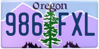 OR license plate 986FXL