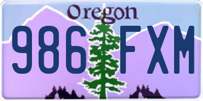 OR license plate 986FXM