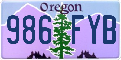 OR license plate 986FYB