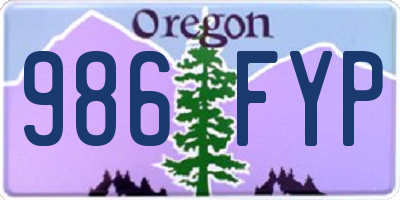 OR license plate 986FYP