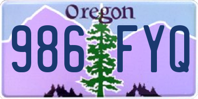 OR license plate 986FYQ