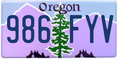 OR license plate 986FYV