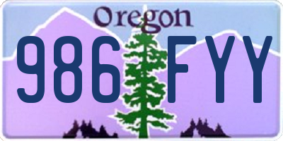 OR license plate 986FYY