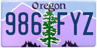 OR license plate 986FYZ