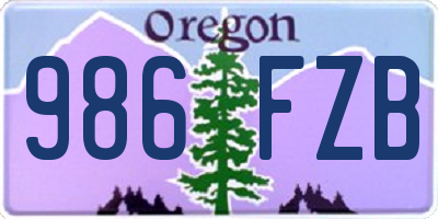 OR license plate 986FZB