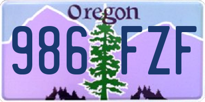 OR license plate 986FZF